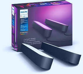 Amazon.com: Philips Hue Play White & Color Smart Light, 2 Pack Base kit,  Hub Required/Power Supply Included (Works with Amazon Alexa, Apple Homekit  & Google Home), Black, Base Kit, 2 Pack :
